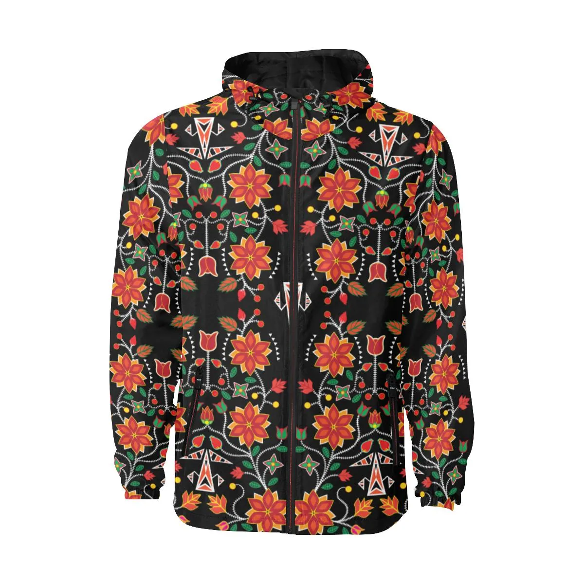 Floral Beadwork Six Bands Unisex Quilted Coat