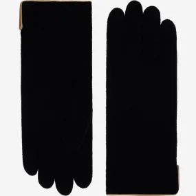 Florentina (black) - Handmade Italian knitted wool gloves with luxurious cashmere lining