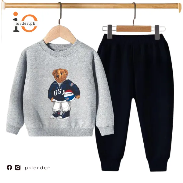 Football Bear Kids Sweatshirt & Pant