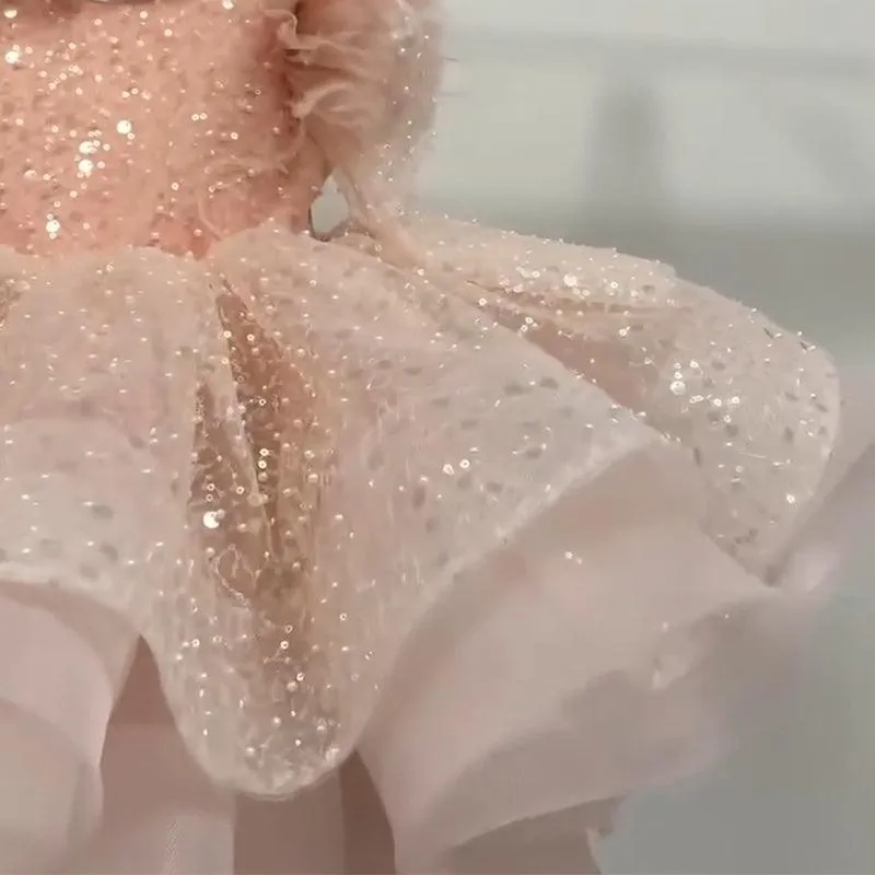 Glittery Tulle Dress Dreamy Sequin Gown Elegant Little Princess Dress Classic Princess Gown