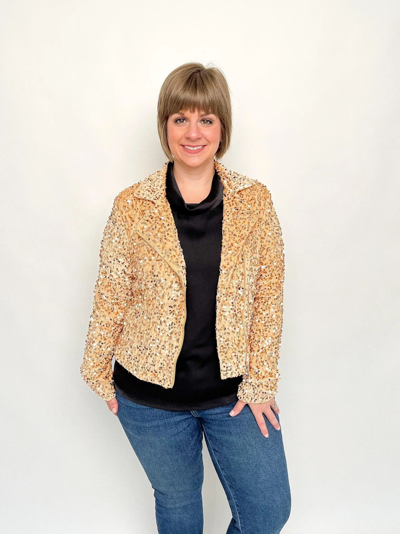 Gold Velvet Sequin Jacket