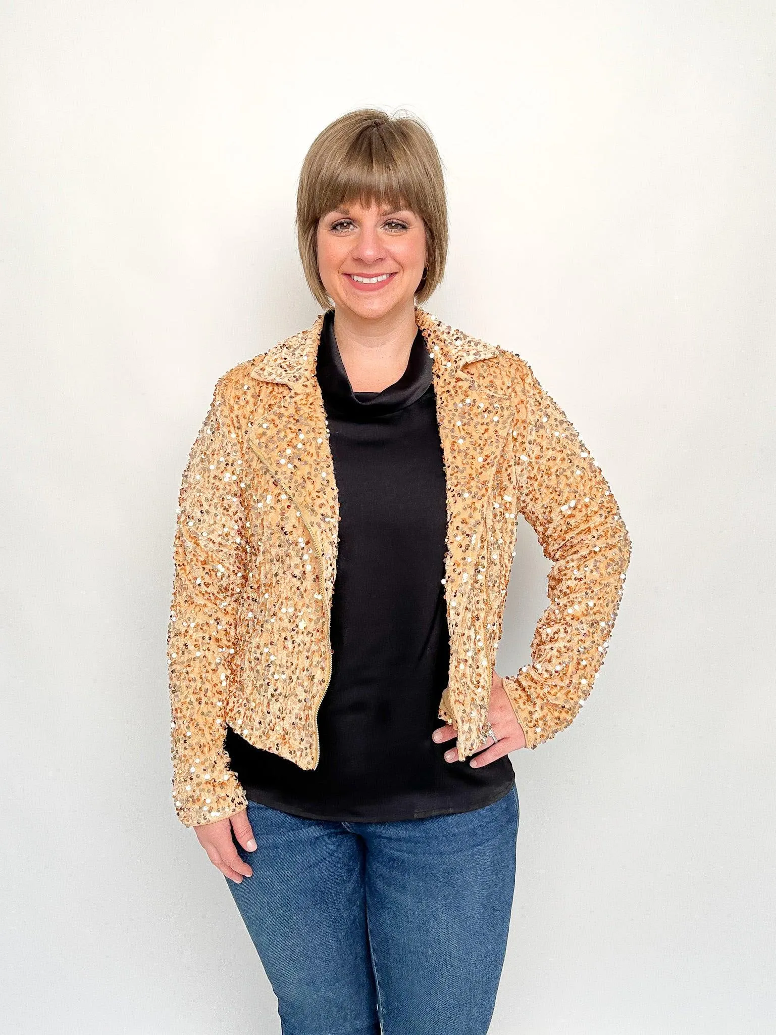 Gold Velvet Sequin Jacket