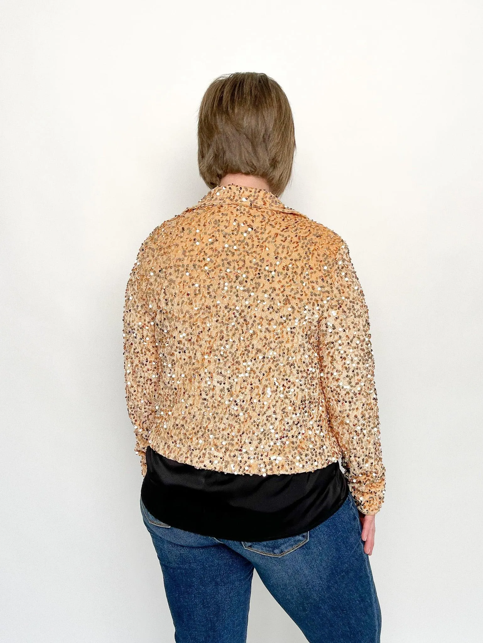 Gold Velvet Sequin Jacket