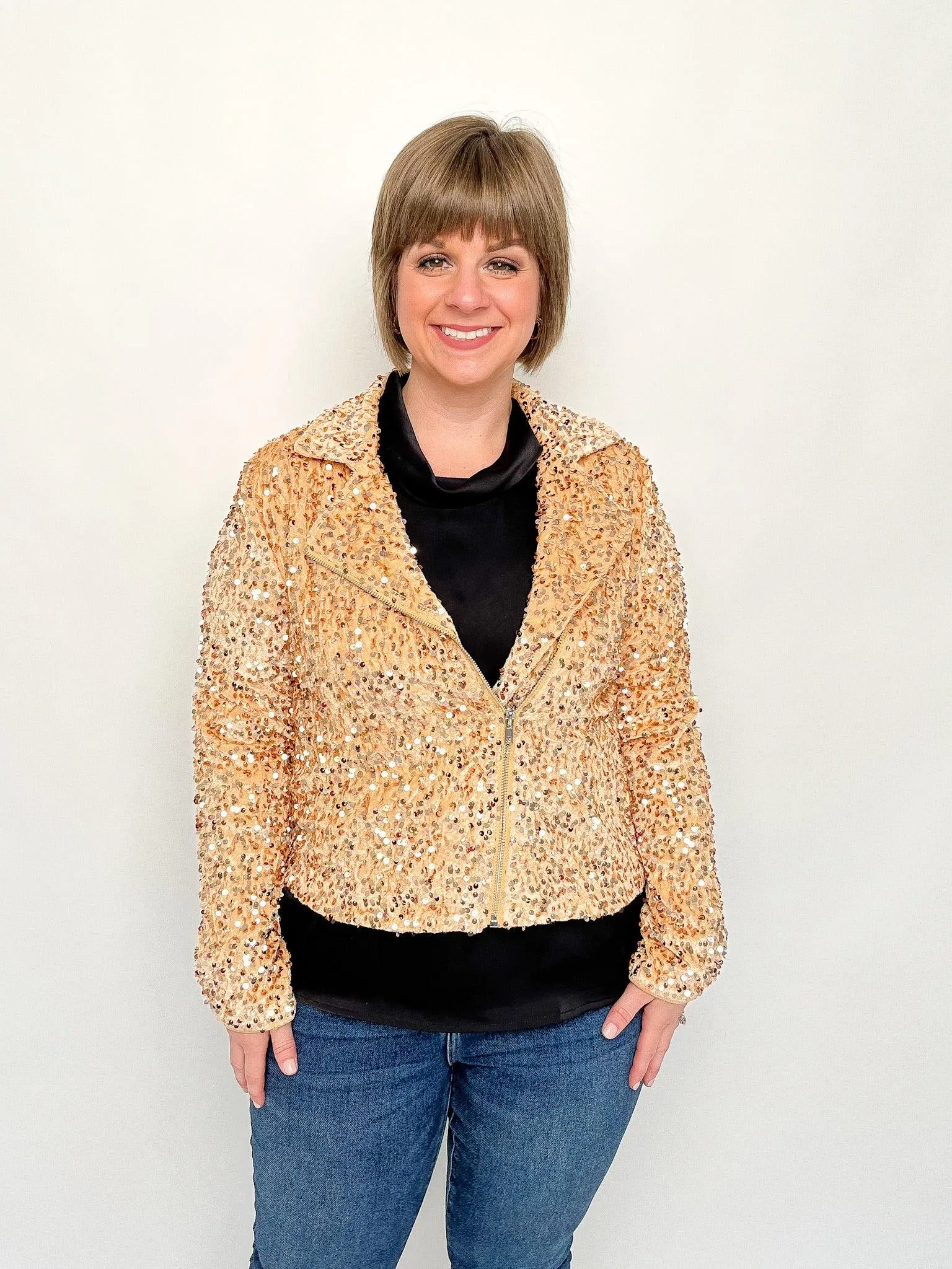 Gold Velvet Sequin Jacket