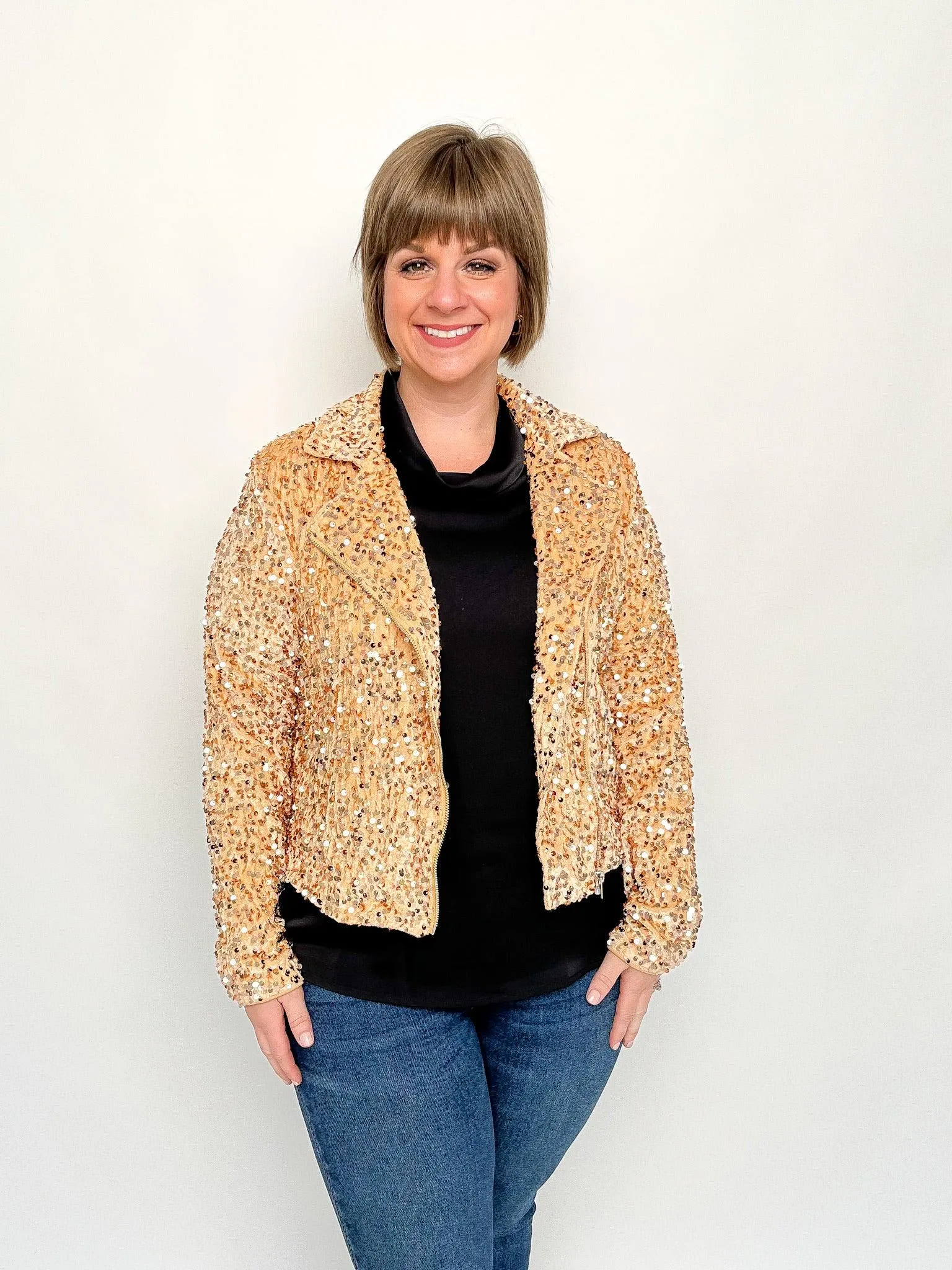 Gold Velvet Sequin Jacket