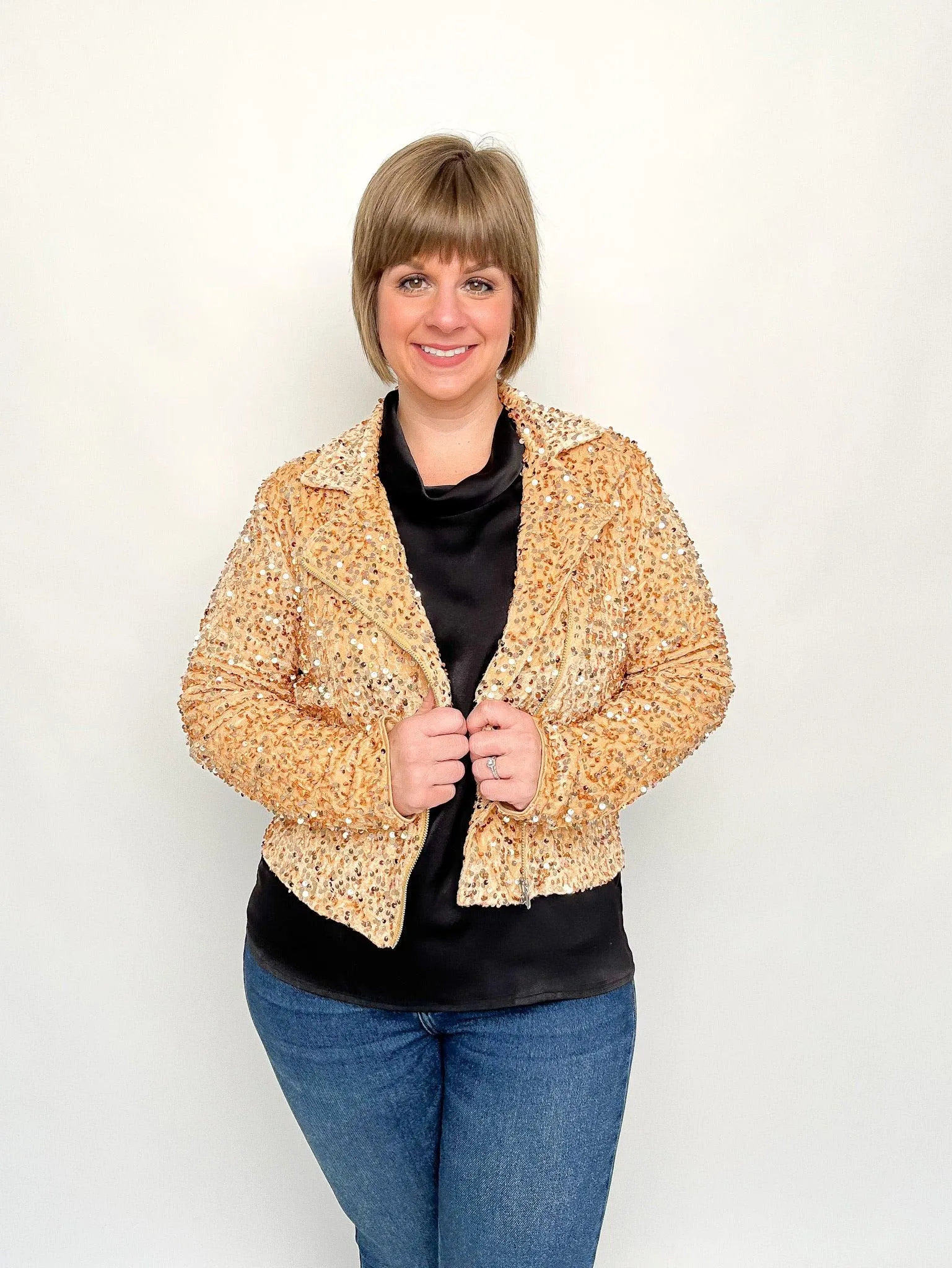 Gold Velvet Sequin Jacket