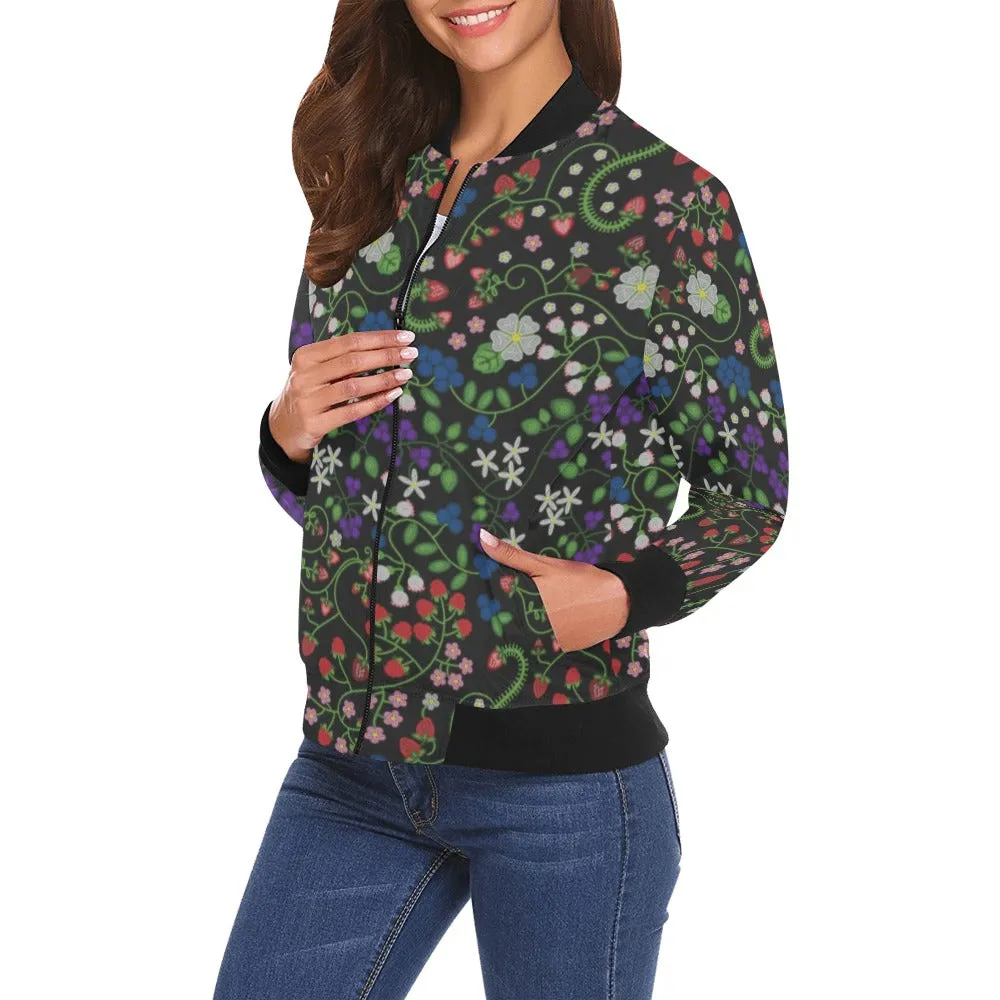 Grandmother Stories Midnight All Over Print Bomber Jacket for Women