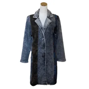 GRINGO FAIR TRADE Grey Fleece-Lined Cotton Jersey Coat