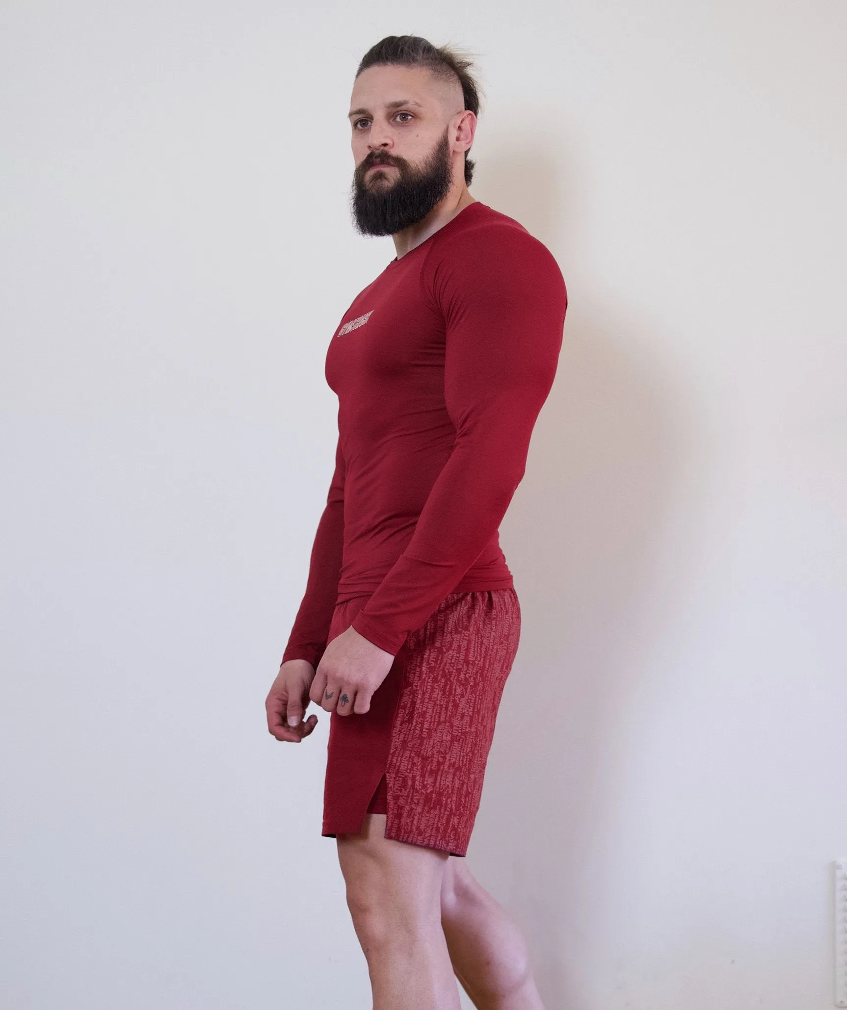 Gymshark Combat Long Sleeve Rashguard - Claret