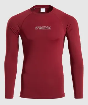 Gymshark Combat Long Sleeve Rashguard - Claret