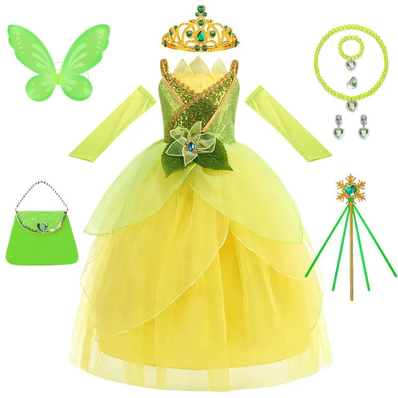 Halloween cosplay costumes Fairy Tale Fairy Dress Nature Spirit Ball Gown Girl's sequined flower princess dress Carnival Birthday Banquet Stage Performance Dress