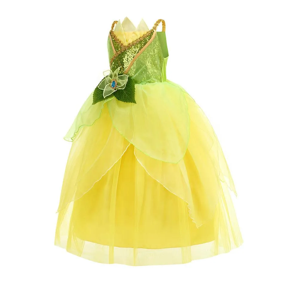 Halloween cosplay costumes Fairy Tale Fairy Dress Nature Spirit Ball Gown Girl's sequined flower princess dress Carnival Birthday Banquet Stage Performance Dress