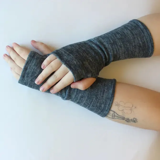 Heather Jersey Fingerless Gloves