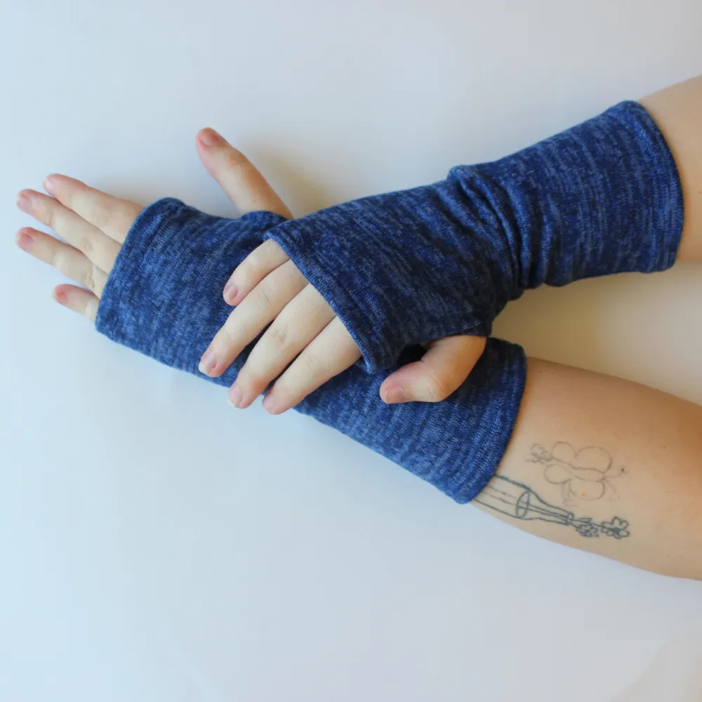 Heather Jersey Fingerless Gloves