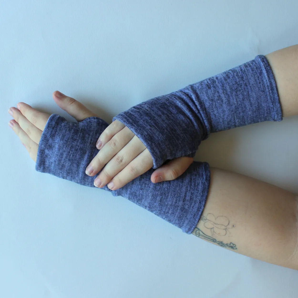 Heather Jersey Fingerless Gloves