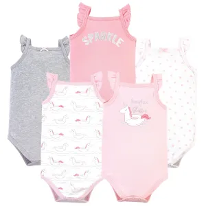 Hudson Baby Cotton Sleeveless Bodysuits, Unicorn Float