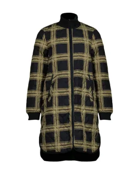 Ilse Jacobsen Long Quilted Check Print Coat