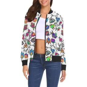 Indigenous Paisley - White Bomber Jacket for Women