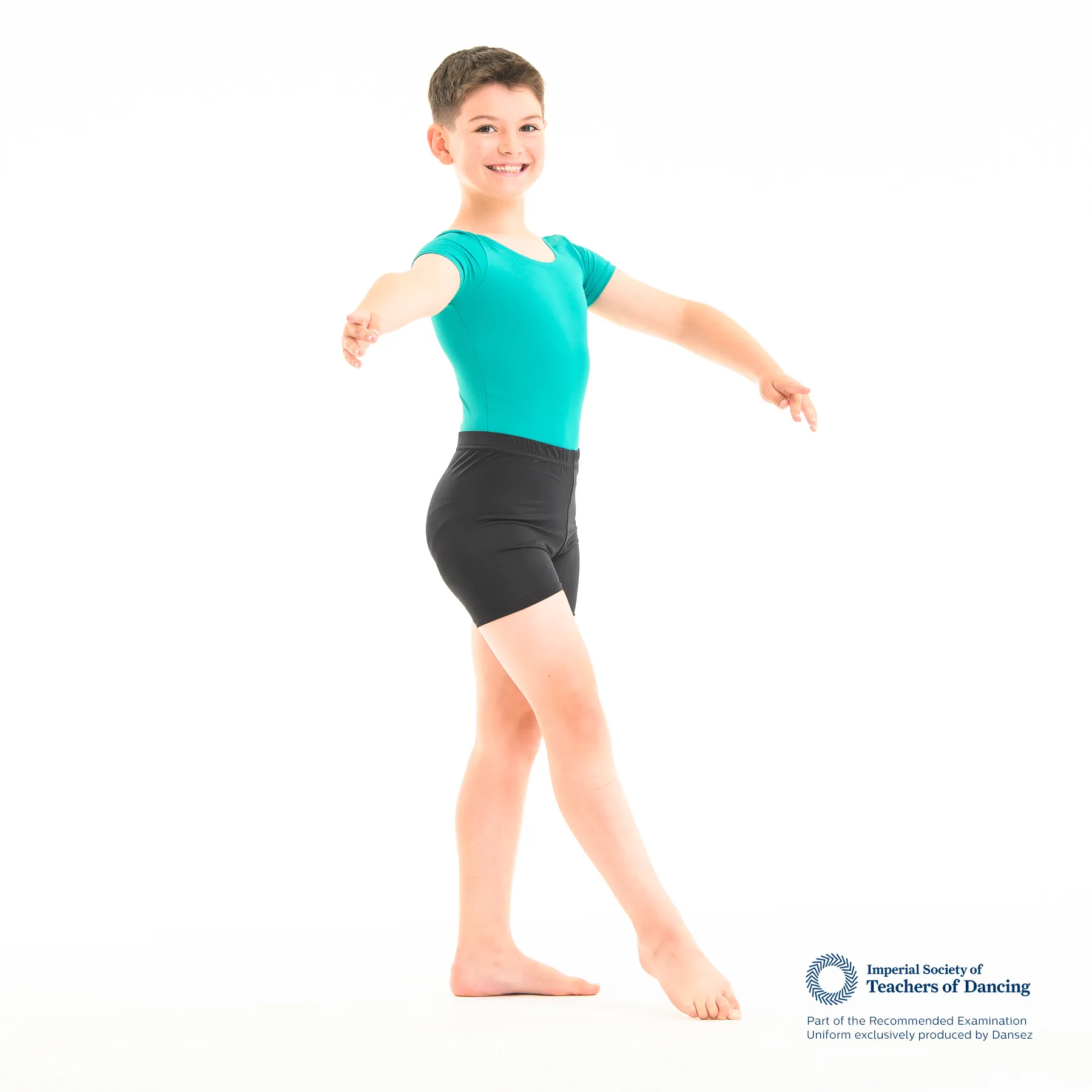 ISTD Full Bottom Leotard - Mid Blue (Boys Junior Dancer)