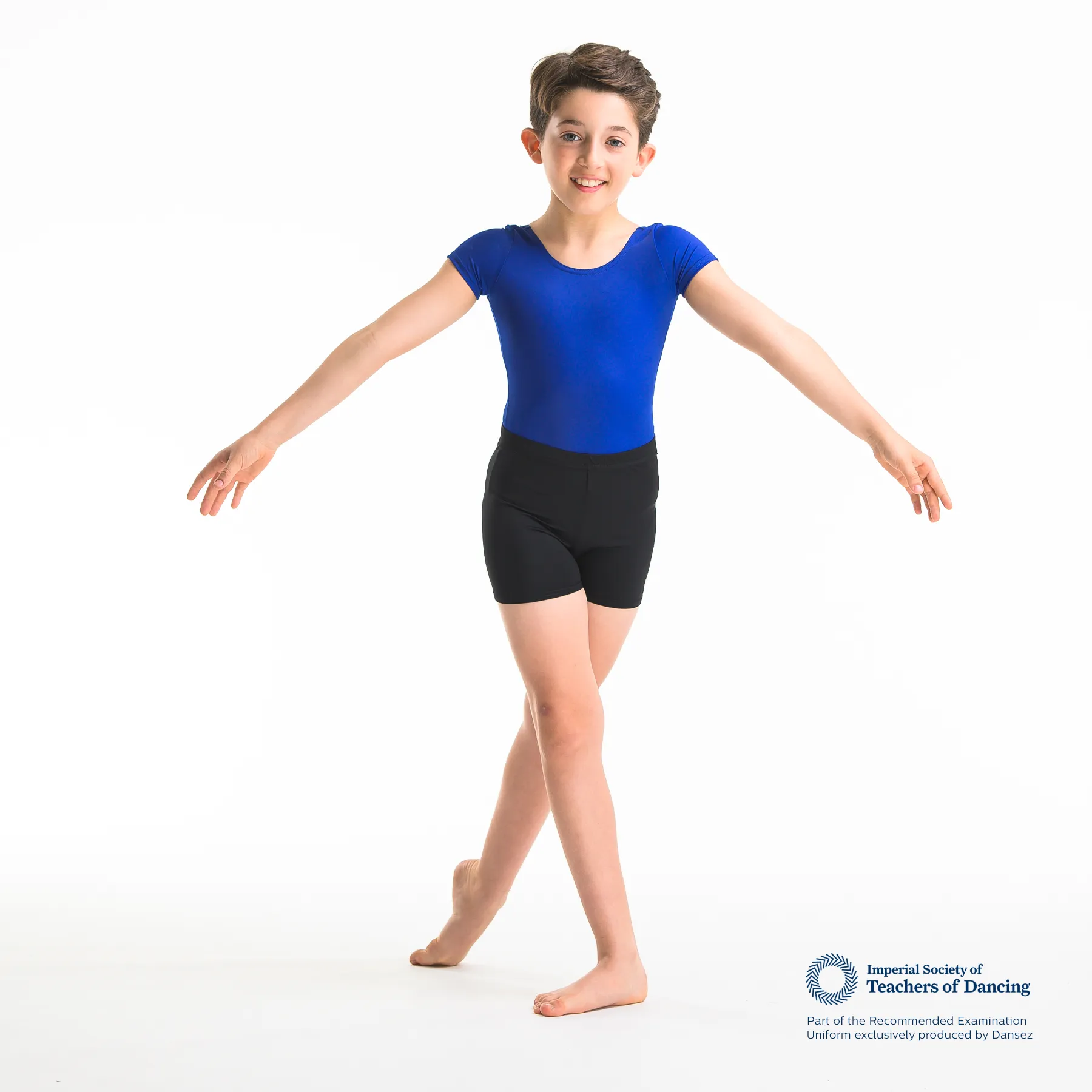 ISTD Full Bottom Leotard - White (Boys Junior Dancer)