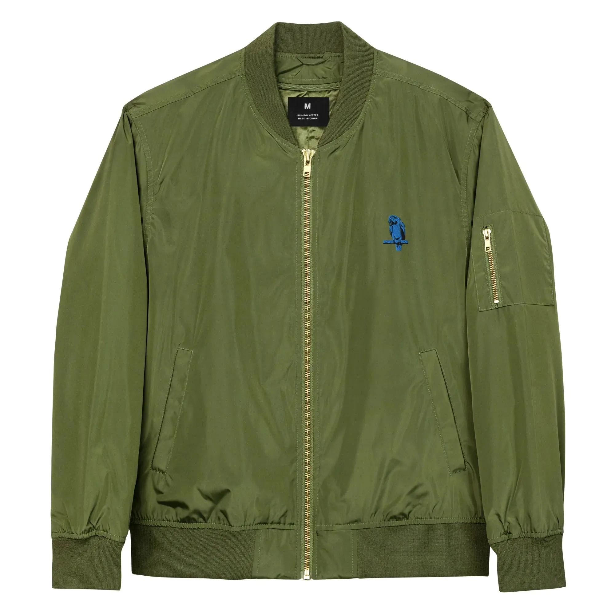 Jacket Embroidered Parrot Premium recycled bomber jacket