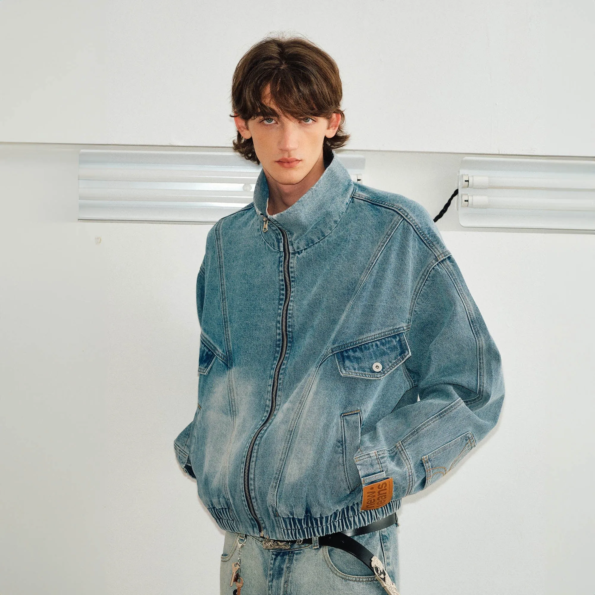 Jeans Cuff Bomber Jacket