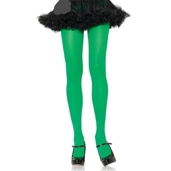 Kelly Green Nylon Lycra Tights Plus - Leg Avenue