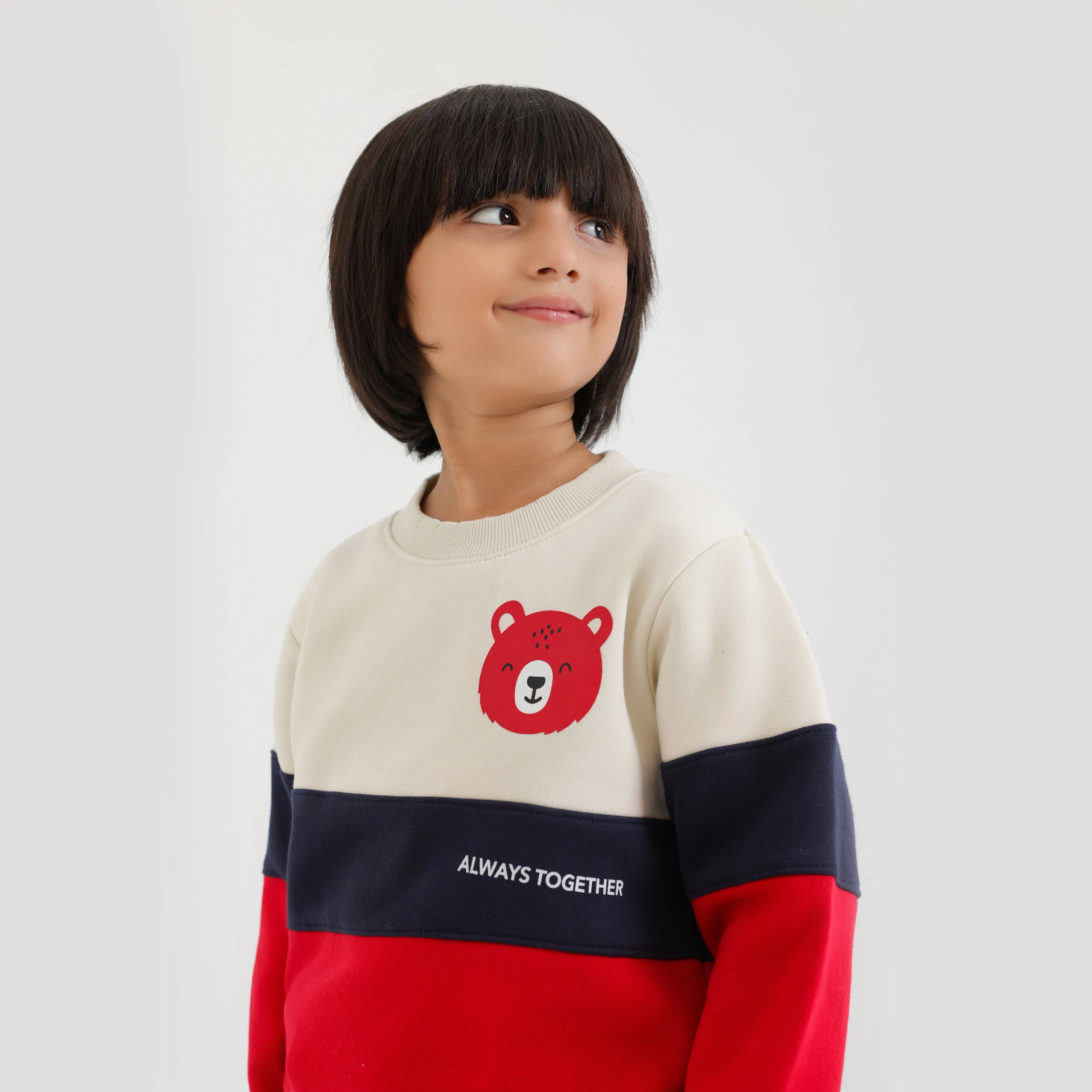 Kids Contast Panel Graphic Fleece Suit