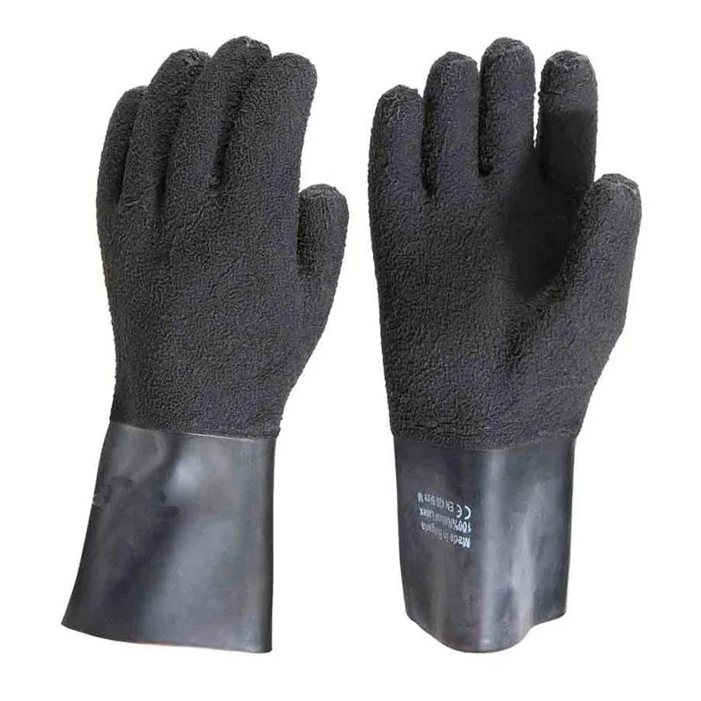 Kubi Textured Black Rubber Latex Heavyweight Gloves