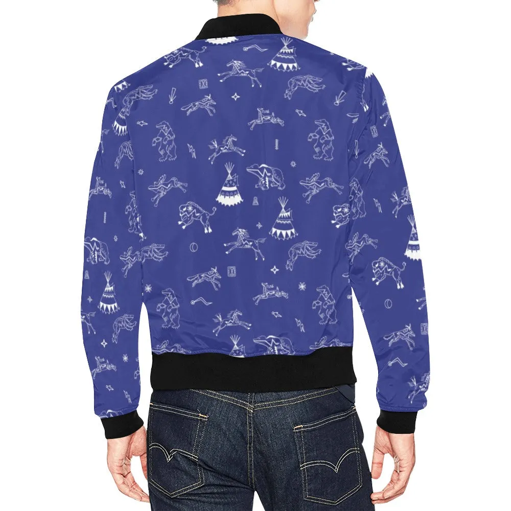 Ledger Dabbles Blue Bomber Jacket for Men