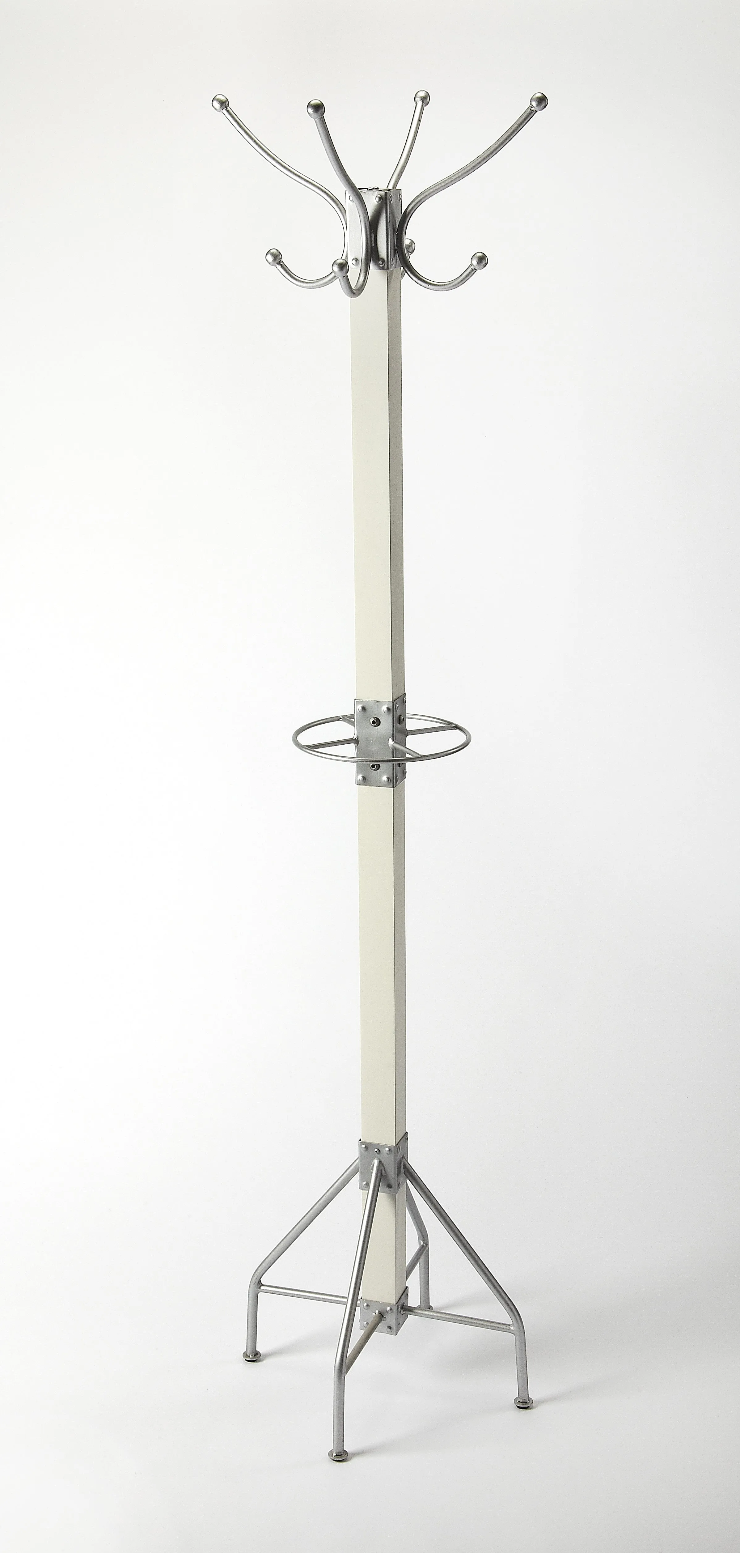 Logan Square & Silver Coat Rack/Tree in Silver,White  2059297