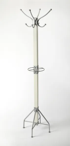 Logan Square & Silver Coat Rack/Tree in Silver,White  2059297