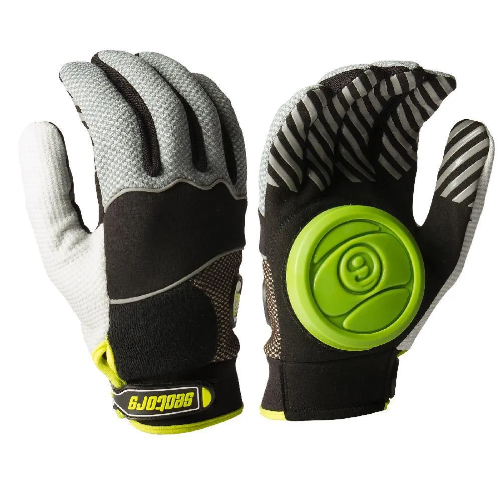 Longboard Downhill Sliding Gloves - Green Puck