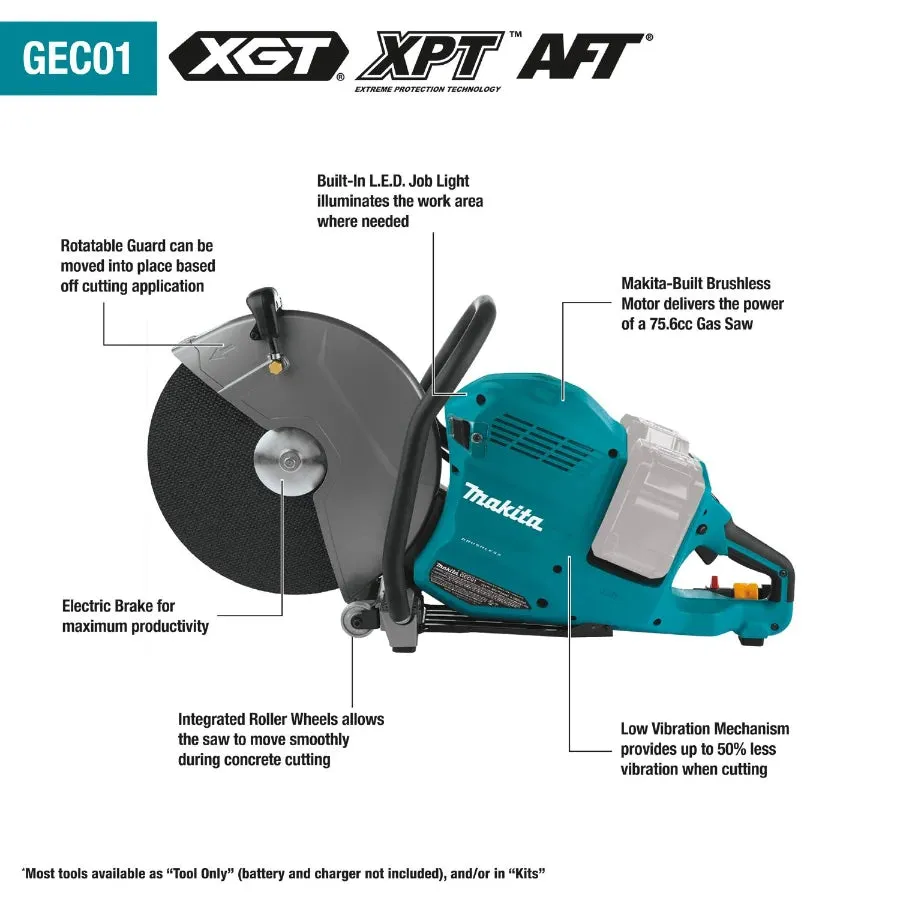 Makita GEC01PL 80V XGT Brushless 14" Power Cutter Kit