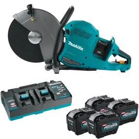 Makita GEC01PL4 80V max (40V max X2) XGT® Brushless 14" Power Cutter Kit with 4 Batteries, AFT®, Electric Brake (8.0Ah)