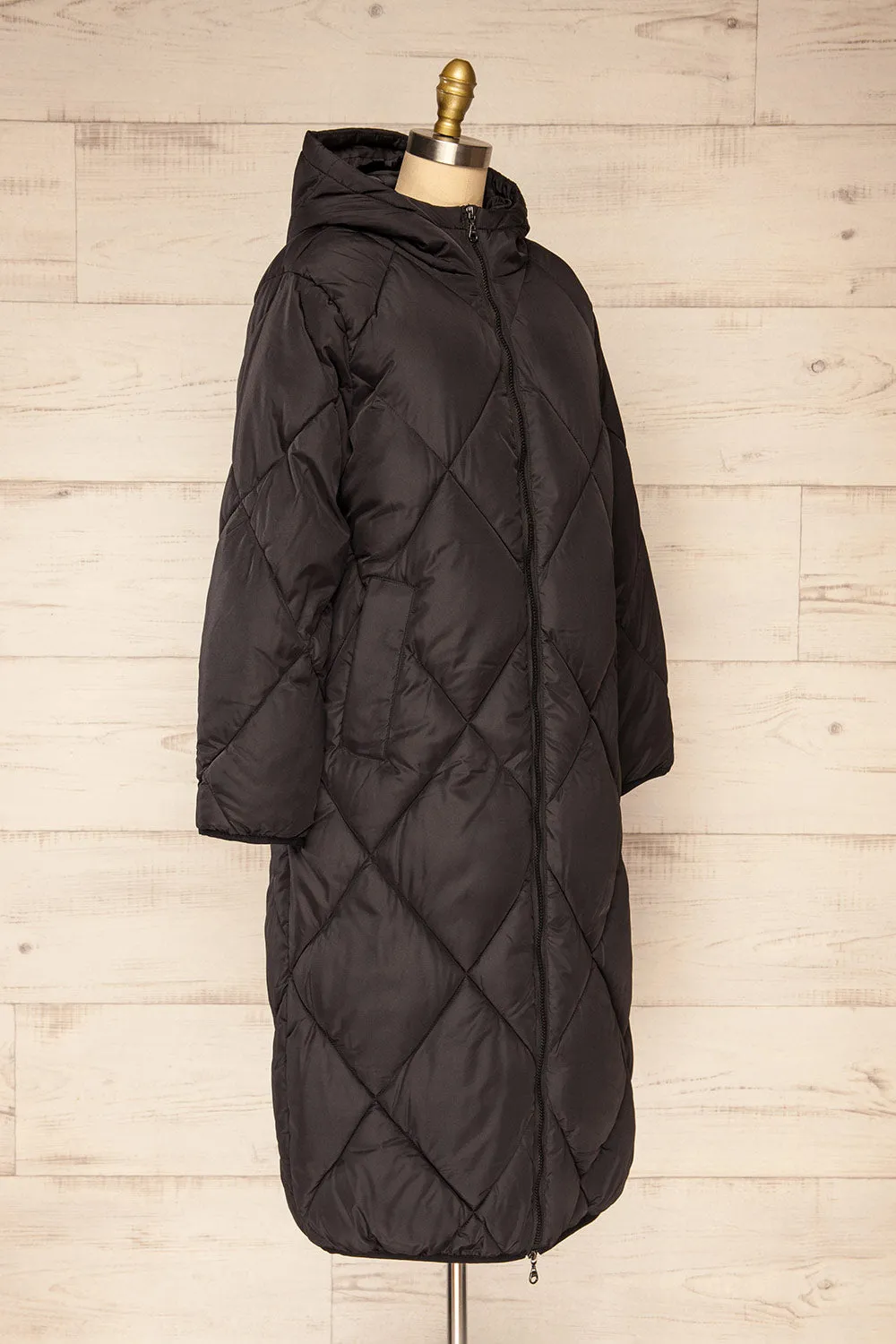 Manizales Black | Long Quilted Coat