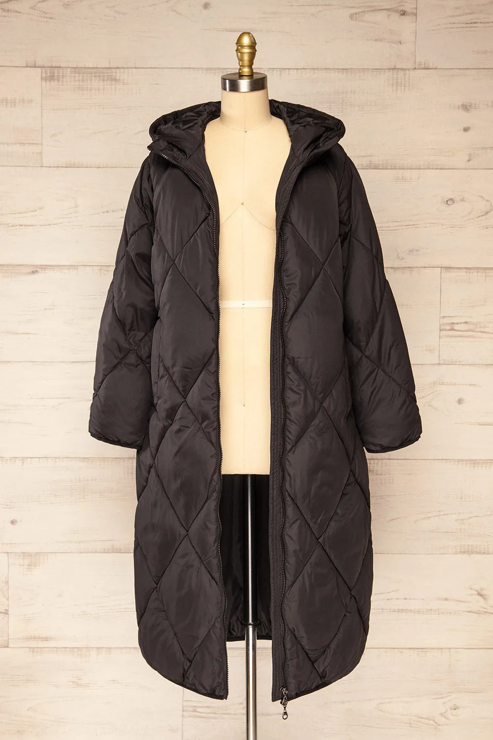 Manizales Black | Long Quilted Coat