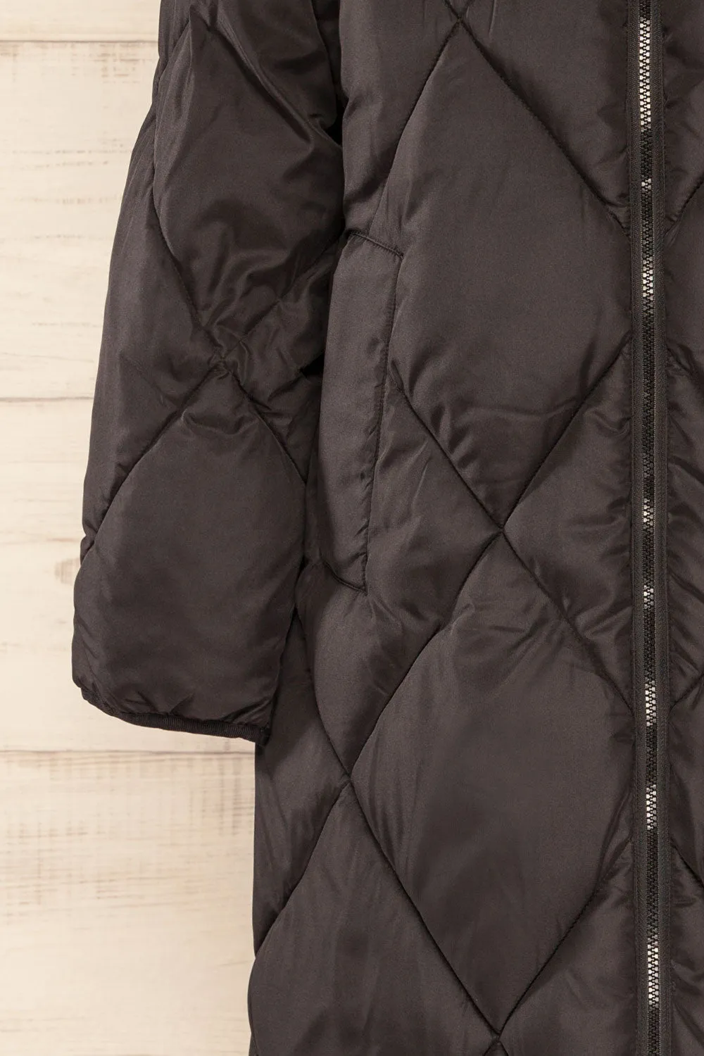 Manizales Black | Long Quilted Coat