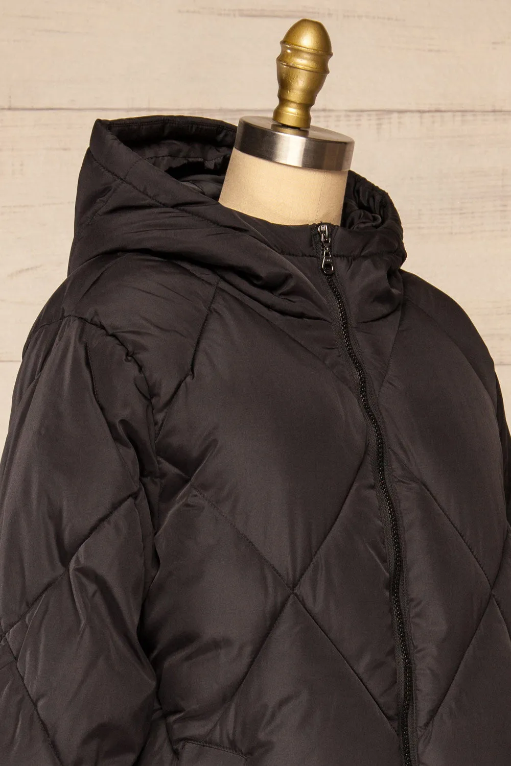 Manizales Black | Long Quilted Coat