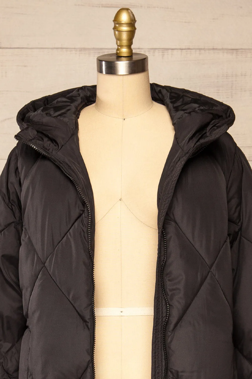 Manizales Black | Long Quilted Coat