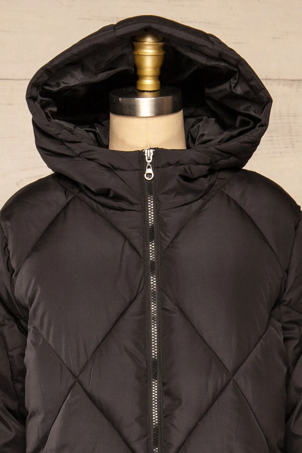 Manizales Black | Long Quilted Coat