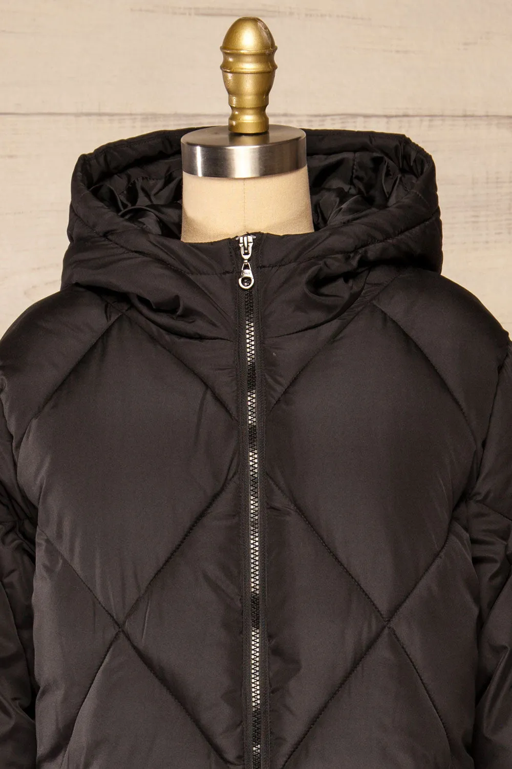 Manizales Black | Long Quilted Coat