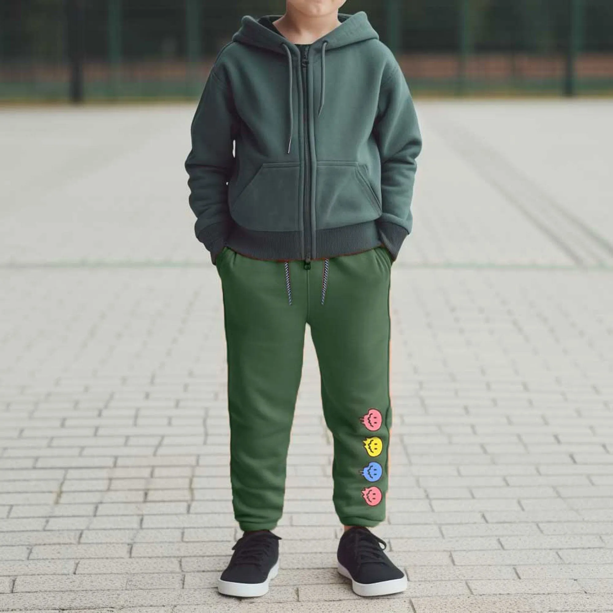 Max 21 Kid's Printed Design Fleece Trousers