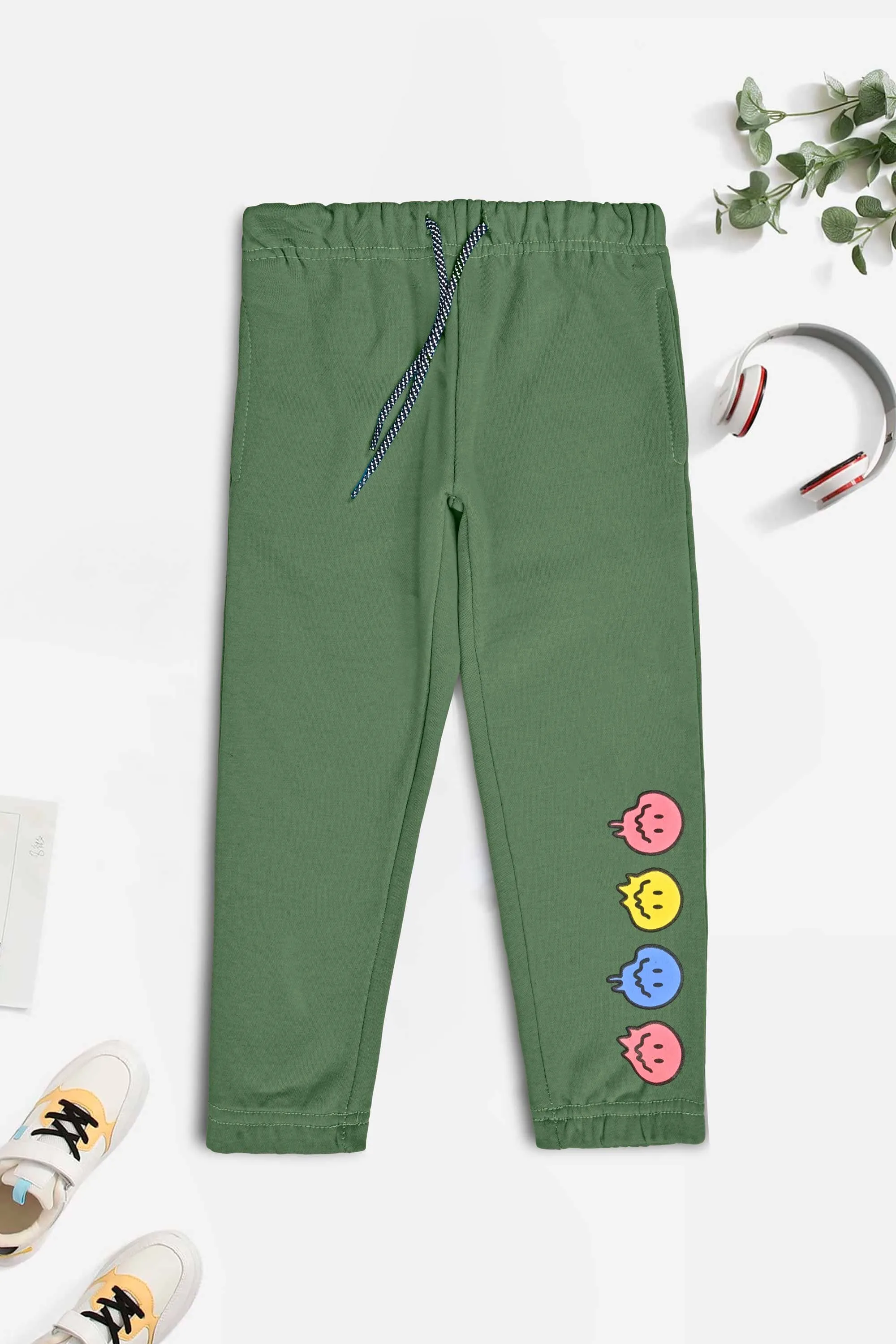 Max 21 Kid's Printed Design Fleece Trousers