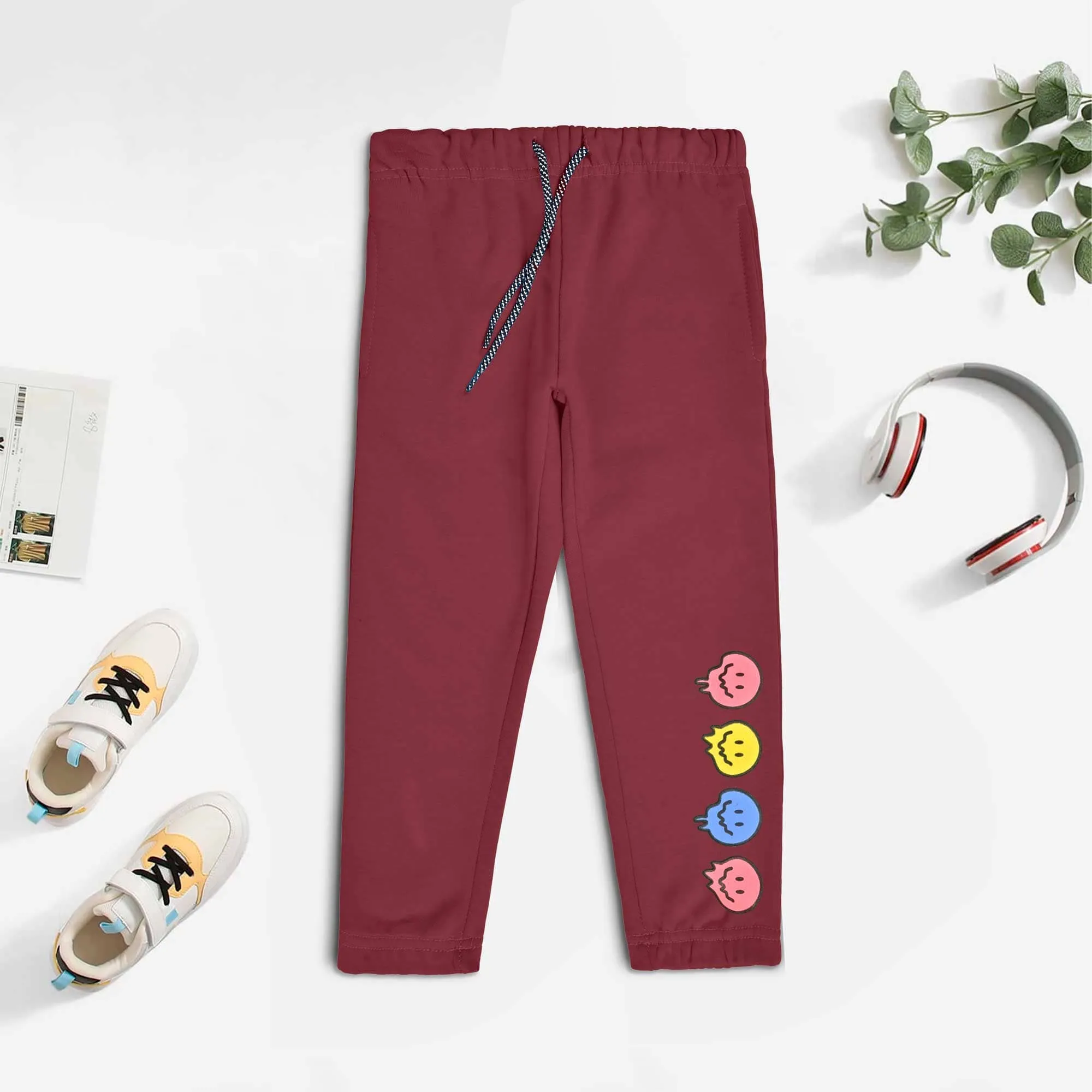 Max 21 Kid's Printed Design Fleece Trousers