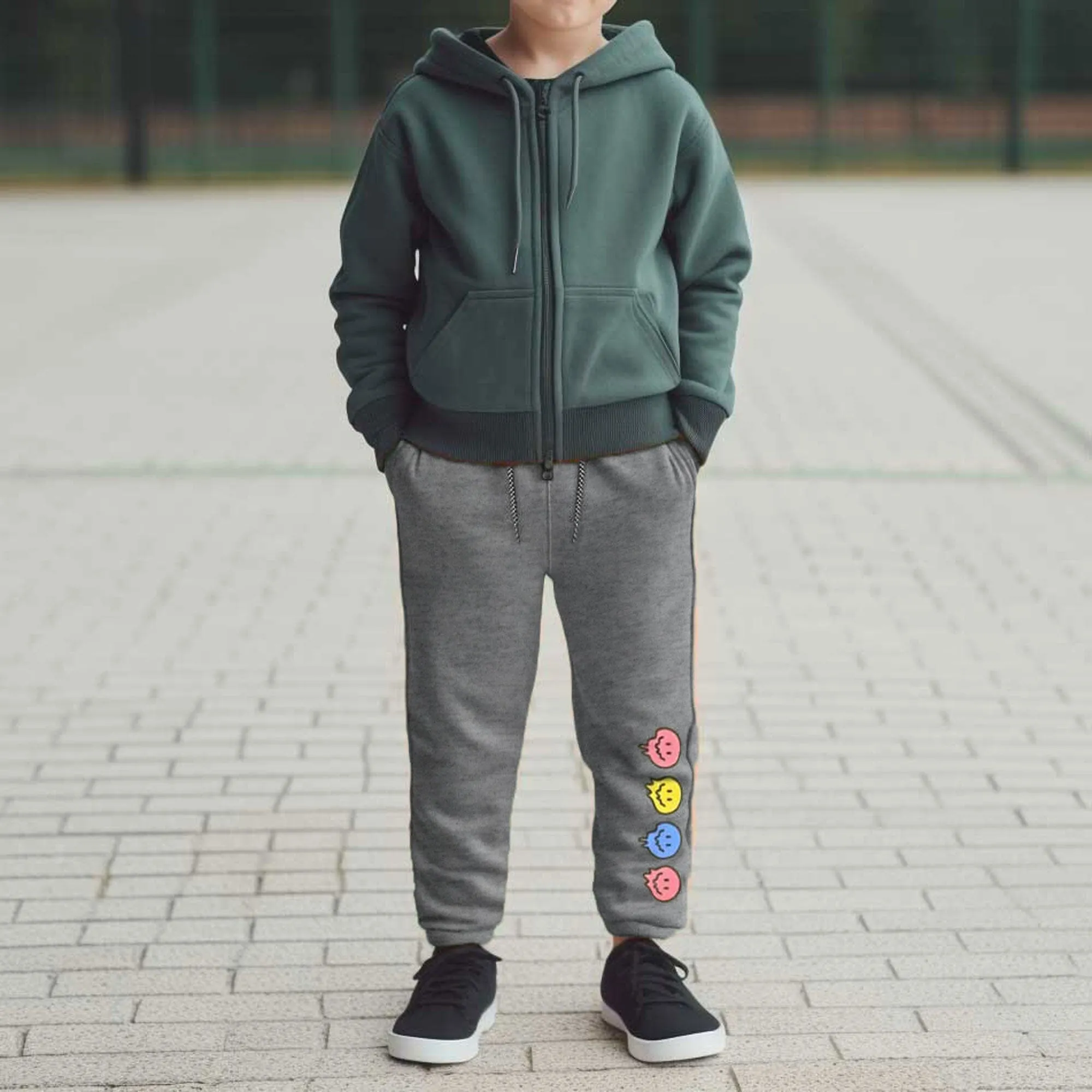 Max 21 Kid's Printed Design Fleece Trousers