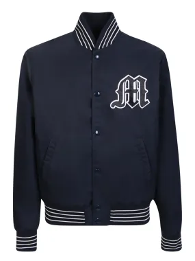 Maxi logo blue bomber jacket