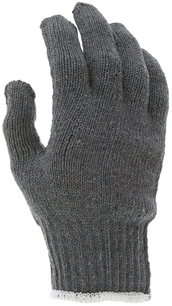 MCR Safety 9507 7 Gauge Heavy Weight String Knit Work Gloves, Gray, Box of 12 Pairs