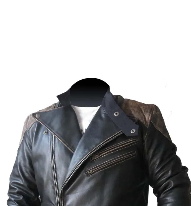 Men’s Biker Vintage Black Retro Rider Leather Jacket With Skull