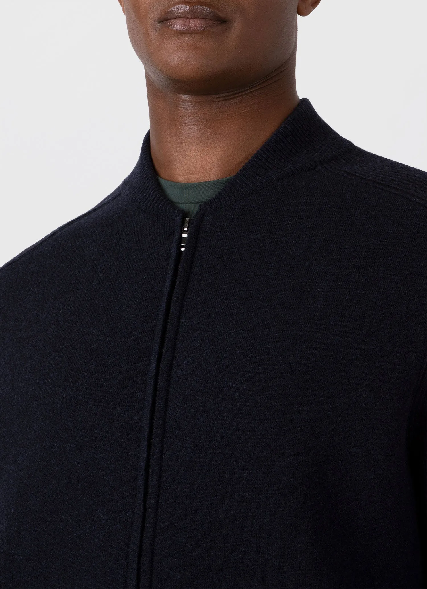 Men's Double Faced Bomber Jacket in Navy